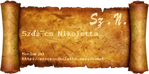 Szőcs Nikoletta névjegykártya