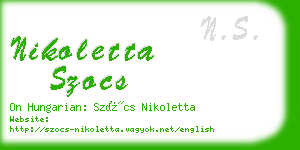 nikoletta szocs business card
